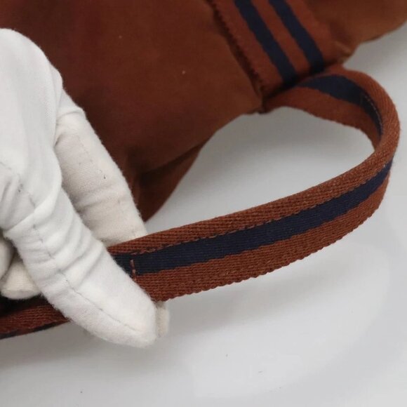 HERMES Fourre ToutPorte Documents Business Bag Canvas Brown Navy - Picture 12 of 15